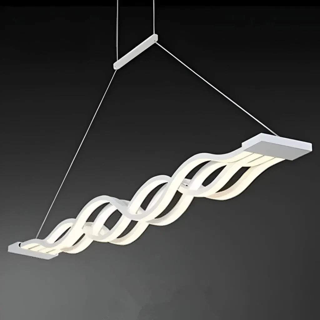 Závěsný LED lustr s dálkovým ovládáním WAVE 89W, lineární, studené/teplé/neutrální světlo, stmívatelné, bílé, výškově nastavitelné LED lustry s dálkovým ovládáním Výchozí název Alessandro Design