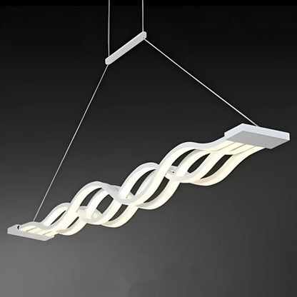 Závěsný LED lustr s dálkovým ovládáním WAVE 89W, lineární, studené/teplé/neutrální světlo, stmívatelné, bílé, výškově nastavitelné LED lustry s dálkovým ovládáním Výchozí název Alessandro Design