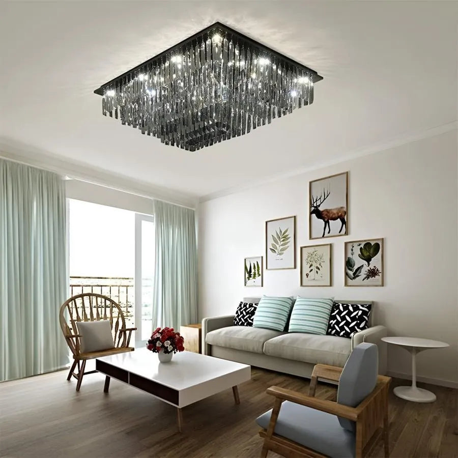Křišťálový lustr, Brady, 14xE14, obdélníkový, šedý Křišťálové lustry Výchozí název Alessandro Design