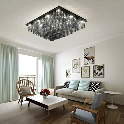 Křišťálový lustr, Brady, 14xE14, obdélníkový, šedý Křišťálové lustry Výchozí název Alessandro Design