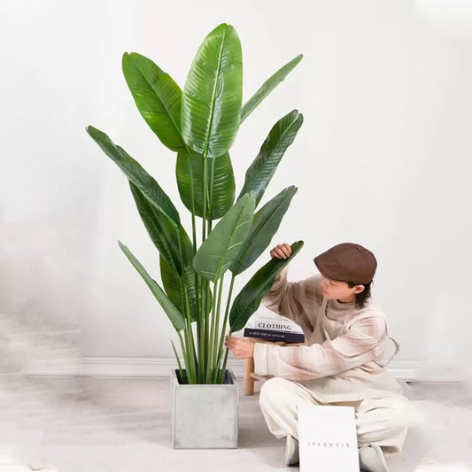 Umělá rostlina Bird of Paradise (Strelitzia Nicolai), 16 listů, bez květináče, 180 cm Zelené umělé pokojové rostliny Výchozí název Alessandro Design