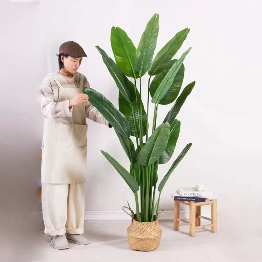 Umělá rostlina Bird of Paradise (Strelitzia Nicolai), 16 listů, bez květináče, 180 cm Zelené umělé pokojové rostliny Výchozí název Alessandro Design