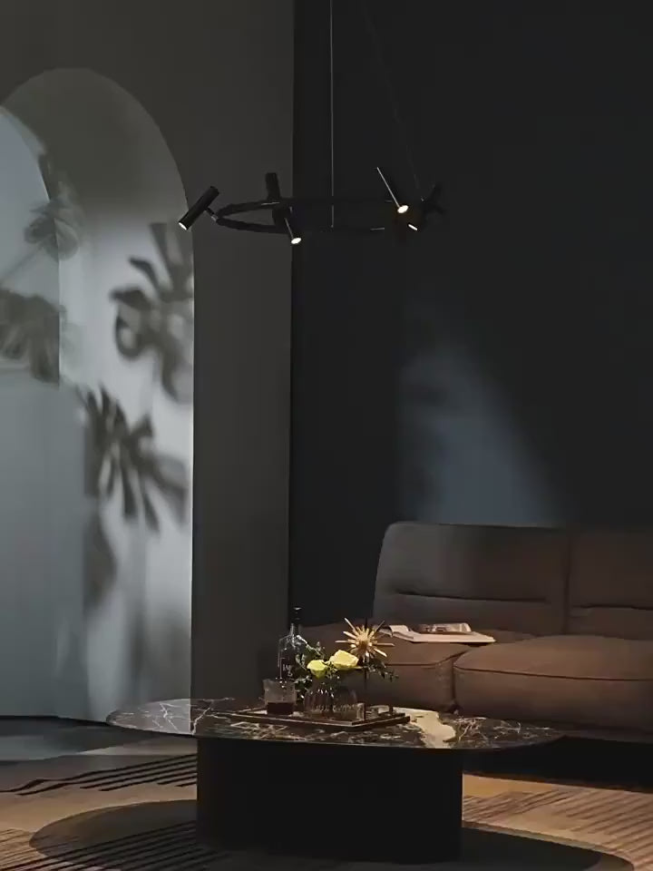 Harman LED lustr, 29W, 8 zdrojů, neutrální světlo, černý
