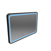 Obdélníkové LED zrcadlo 100x65cm EDGE Touch Demister System, černý rám
