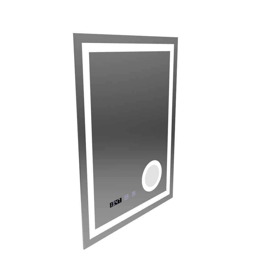 NIVERA LED Touch Mirror Odmlžovací systém, hodiny a teplota Kosmetická lupa 60x80 cm