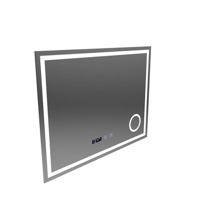 NIVERA LED Touch Mirror Odmlžovací systém, hodiny a teplota Kosmetická lupa 80x60 cm
