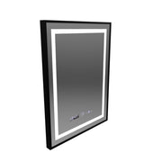 Obdélníkové LED zrcadlo, 60x80cm, Verite Majeste Noir Motion Glow Marcello, Demister System, Hodiny & Teploměr, Stmívatelné