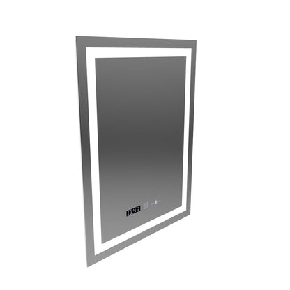 Obdélníkové LED zrcadlo, 60x80cm, Verite MotionGlow Marcello, Demister System, Hodiny & Teploměr, Stmívatelné