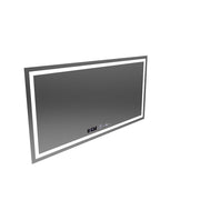 Obdélníkové LED zrcadlo, 120x60cm, Verite MotionGlow Marcello, Demister System, Hodiny & Teploměr, Stmívatelné
