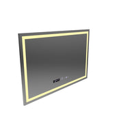 Obdélníkové LED zrcadlo 120x80 cm Vérité MotionGlow Marcello, Demister System, Hodiny & Teploměr, Stmívatelné