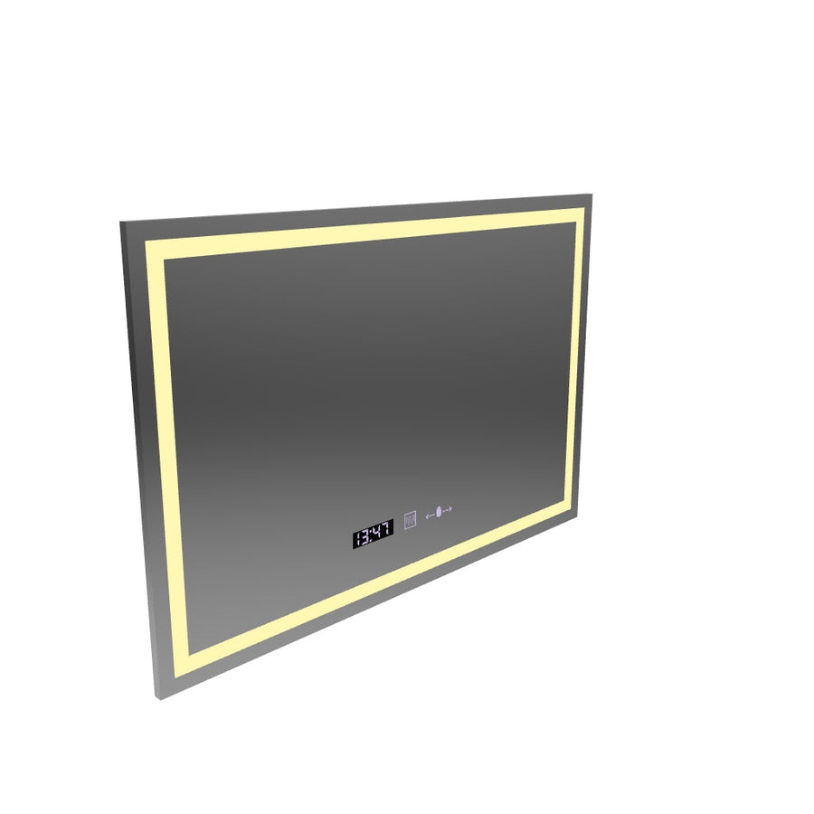Obdélníkové LED zrcadlo 120x80 cm Vérité MotionGlow Marcello, Demister System, Hodiny & Teploměr, Stmívatelné