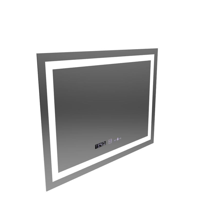 Obdélníkové LED zrcadlo, 80x60cm, Verite MotionGlow Marcello, Demister System, Hodiny & Teploměr, Stmívatelné