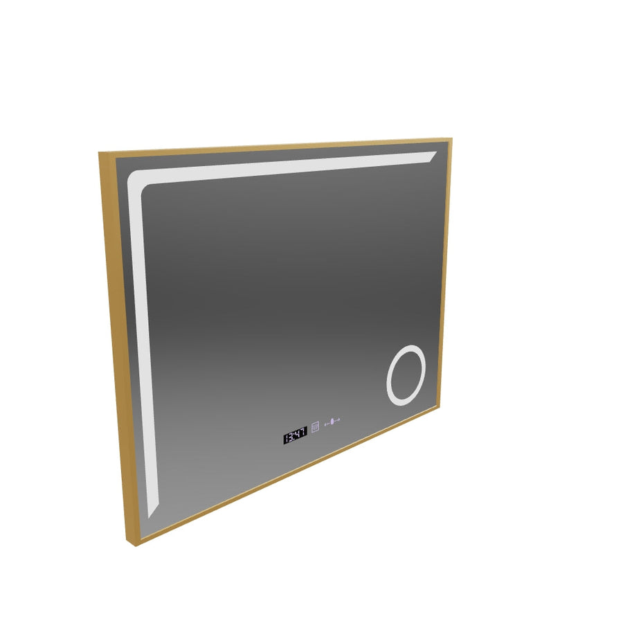 LED zrcadlový senzor MotionGlow Rosalia 80x60 cm Teplé/Studené/Neutrální světlo Stmívatelné Demister System Teploměr Hodiny Marcello Funghi Collection