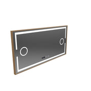 LED zrcadlo MotionGlow Isabell senzor s funkcí odmlžování Teploměr Hodiny 120x80 cm Teplé/Studené/Neutrální světlo Stmívatelné, Rose Gold Brushed Frame, Marcello Funghi Collection