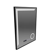 LED zrcadlo Francesca MotionGlow Snímač 60x80 cm Teplé/Studené/Neutrální světlo Stmívatelný rám Černý kartáčovaný systém odmlžování Teploměr Hodiny Marcello Funghi Collection