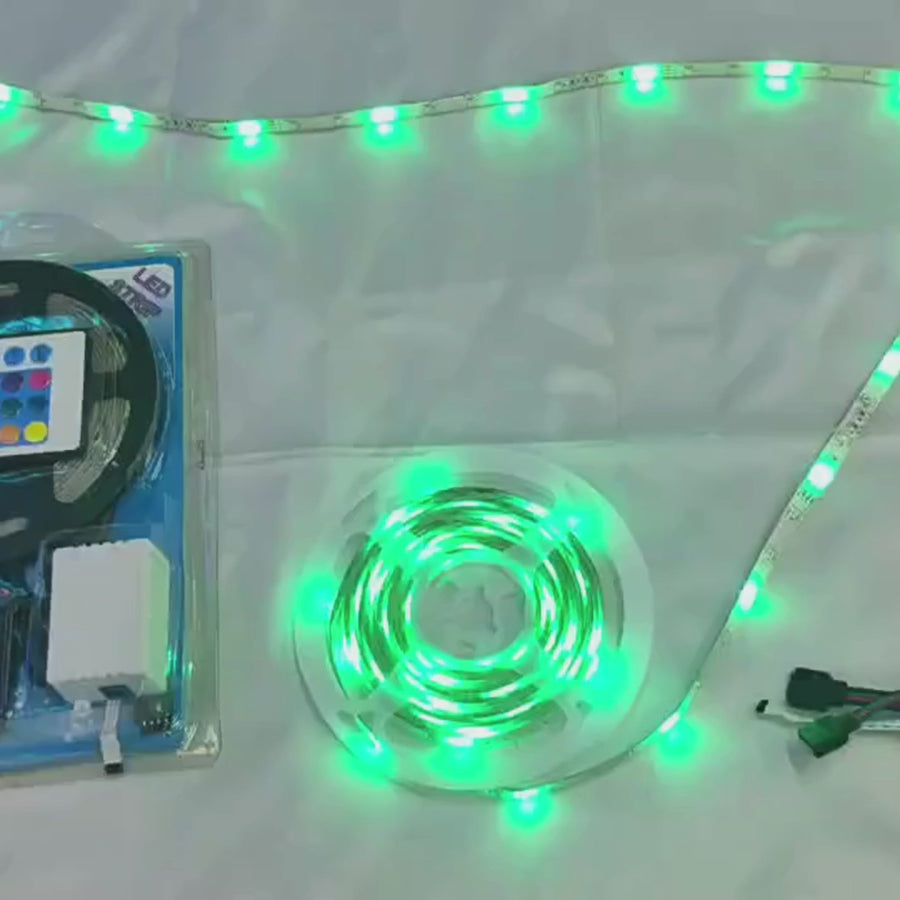 Sada LED pásků 5050 5m s dálkovým ovládáním, RGB, 10W/m, 5m, IP44