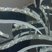 LED lustr s dálkovým ovládáním a krystalem Alejandro 160W, 9 květů, studené/teplé/neutrální světlo, stmívatelný, lesklý chrom