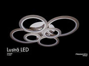 LED lustr s dálkovým ovládáním BETTY 82W, 6 kruhů, Studené/Teplé/Neutrální světlo, Stmívatelné, Bílá