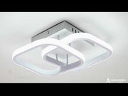 VERTEX Matrix LED lustr, překrývající se diamanty, kovové rámy, 24W, 2 diamanty, studené/teplé/neutrální světlo 3000K/4000K/6000K, bílá