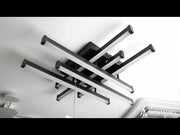 LED lustr s dálkovým ovládáním LINEX, 81W, 6 prvků, lineární, studené/teplé/neutrální světlo, stmívatelný, černý