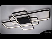 IANUSIS LED lustr s dálkovým ovládáním 95W, 3 Elements, Studené/Teplé/Neutrální světlo, Stmívatelné, Černá