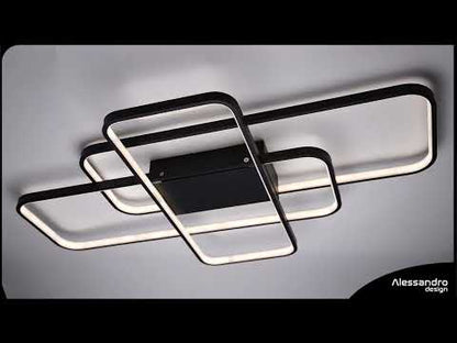 IANUSIS LED lustr s dálkovým ovládáním 95W, 3 Elements, Studené/Teplé/Neutrální světlo, Stmívatelné, Černá