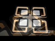 LED lustr s dálkovým ovládáním SUSAN 96W, 4 čtverce, studené/teplé/neutrální světlo, stmívatelné, bílá