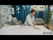 LED lustr s dálkovým ovládáním TULIP 81W, 5 okvětních lístků, Studené/Teplé/Neutrální světlo, Stmívatelné, Bílá