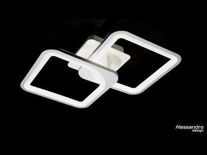LED lustr s dálkovým ovládáním ZOE 41W, 2 čtverce, studené/teplé/neutrální světlo, stmívatelné, bílá