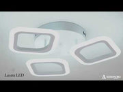 LED lustr ERIKA 20W, 3 čtverce, teplé/neutrální/studené světlo, bílá, kov a akryl