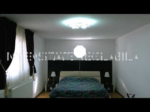 LED lustr s dálkovým ovládáním BLOSSOM 95W, 5 okvětních lístků, Studené/Teplé/Neutrální světlo 3000K/4000K/6000K, Stmívatelné, Bílá, Kov a Akryl
