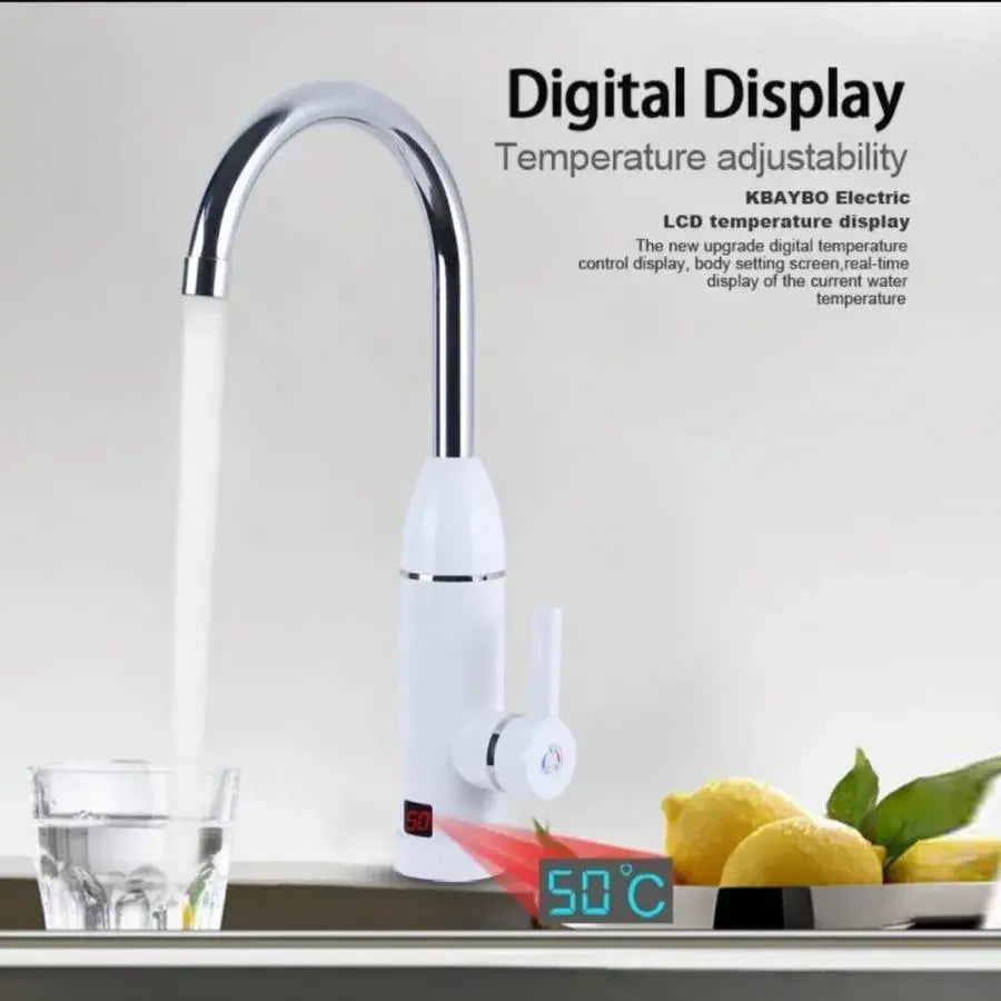 Okamžitá elektrická baterie na horkou vodu, LCD displej, bílá, LZ-501X Kuchyňské baterie Výchozí název Alessandro Design