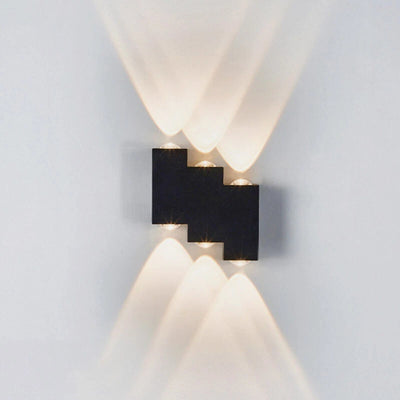 Venkovní a vnitřní nástěnné LED svítidlo, 4 zdroje x 1W, IP65, ABS, černá, 3000K