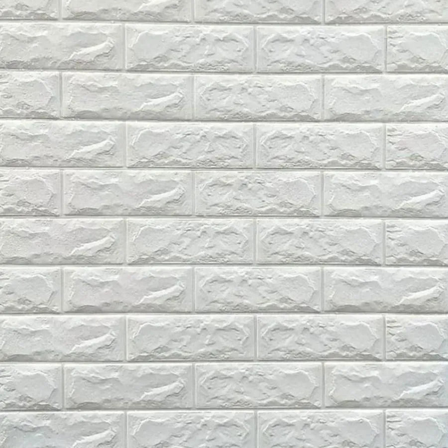 Sada 10x samolepicích 3D tapet Bílé cihly z měkké pěny, 70 cm x 77 cm x 2 mm 3D tapety Výchozí název Alessandro Design