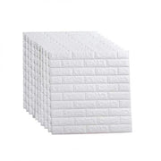 Sada 10x samolepicích 3D tapet Bílé cihly z měkké pěny, 70 cm x 77 cm x 2 mm 3D tapety Výchozí název Alessandro Design