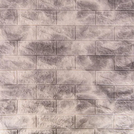 Sada 10x samolepicí 3D tapety Šedé měkké pěnové cihly, 77 cm x 70 cm x 6 mm 3D tapeta Výchozí název Alessandro Design
