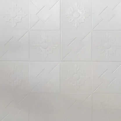 Sada 10x samolepicí 3D tapety z měkké pěny, 70cmx70cmx2mm, bílá 3D tapeta Výchozí název Alessandro Design
