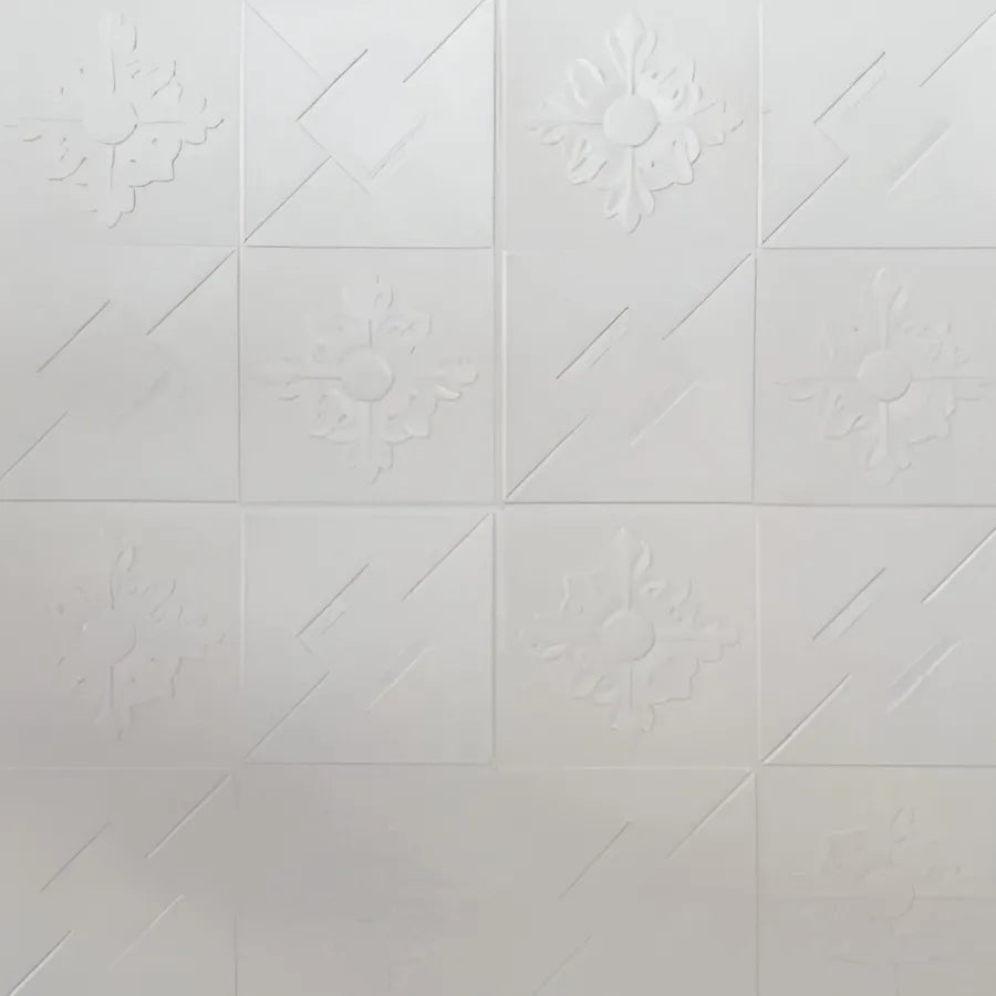 Sada 10x samolepicí 3D tapety z měkké pěny, 70cmx70cmx2mm, bílá 3D tapeta Výchozí název Alessandro Design
