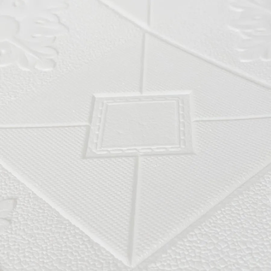 Sada 10x samolepicí 3D tapety z měkké pěny, 70cmx70cmx2mm, bílá 3D tapeta Výchozí název Alessandro Design