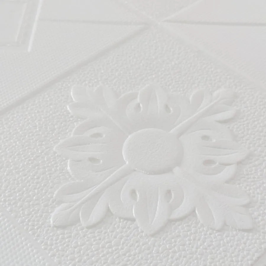 Sada 10x samolepicí 3D tapety z měkké pěny, 70cmx70cmx2mm, bílá 3D tapeta Výchozí název Alessandro Design