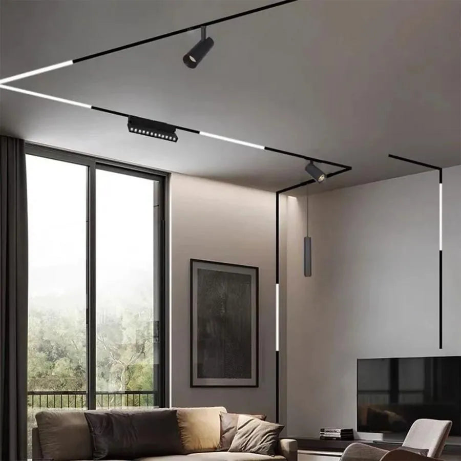 Zapuštěná dráha pro magnetické projektory, 2m, černá LED Produkty Výchozí název Alessandro Design
