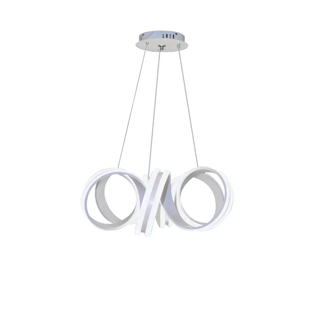 Závěsný LED lustr s dálkovým ovládáním INFINITY TWIST 180W, vlnité, studené/teplé/neutrální světlo, stmívatelné, bílé, výškově nastavitelné Moderní lustry Výchozí název Alessandro Design