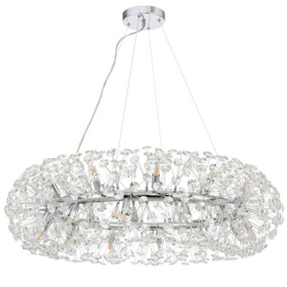 Křišťálový lustr MINUET 12x G9, průměr 60 cm, lesklý stříbrný, Nastavitelná výška Křišťálové lustry Výchozí název Alessandro Design