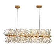 Křišťálový lustr MINUET 9x G9, délka 70 cm, lesklé zlato, nastavitelná výška Křišťálový lustr Výchozí název Alessandro Design