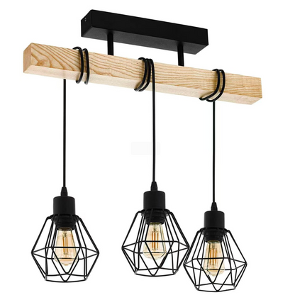 Marcellus Lustr, 3x E27, Hnědá Černá Průmyslové Lustry Výchozí název Alessandro Design
