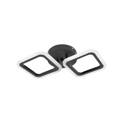 LED lustr PULSARIS 27W, 2 čtverce, studené/teplé/neutrální světlo, černé LED lustry Výchozí název Alessandro Design