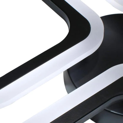 LED lustr PULSARIS 40W, 3 čtverce, studené/teplé/neutrální světlo, černé LED lustry Výchozí název Alessandro Design