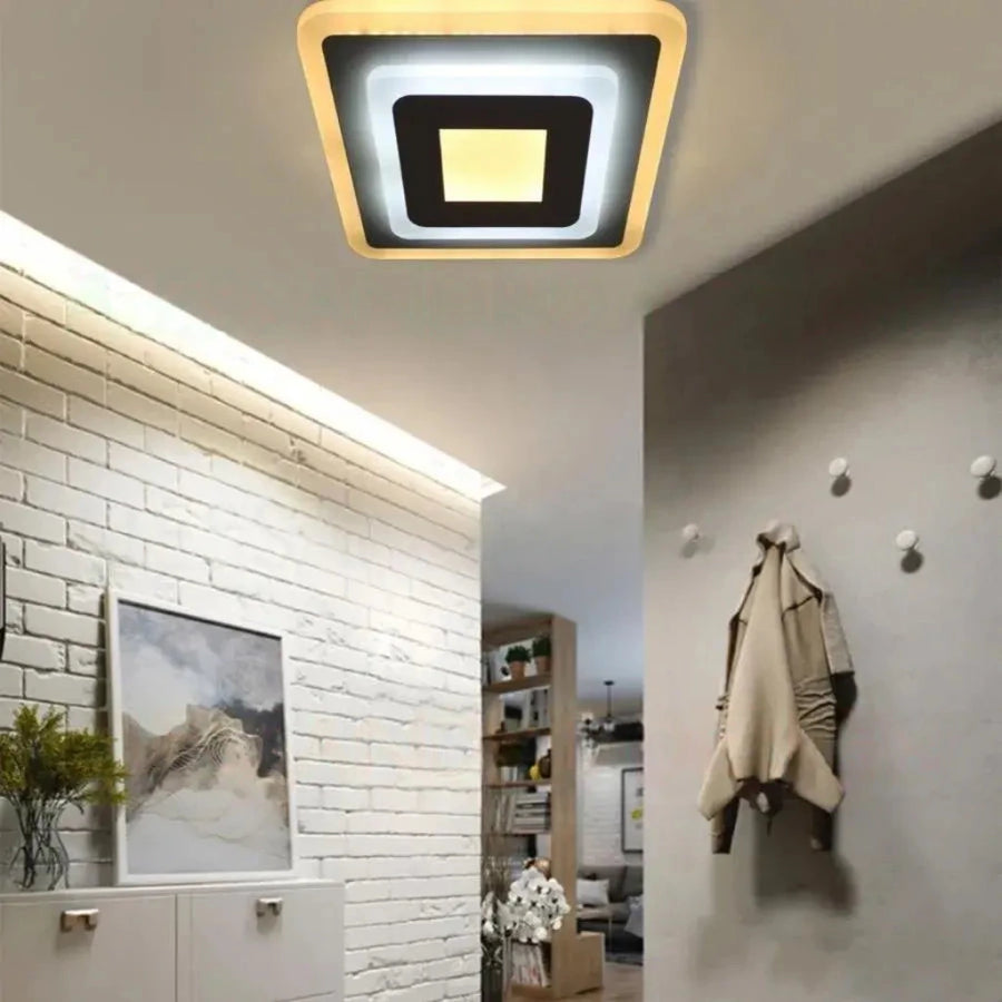 LED lustr MORNIKA 14W, průměr 25cm, čtvercový, neutrální světlo, bílý LED lustr Výchozí název Alessandro Design